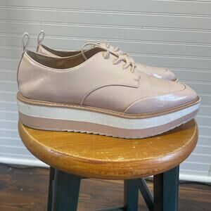 Zara Trafaluc Pale Pink Platform Lace Up Oxfords/Loafers